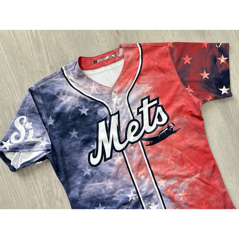St Lucie Mets Patriotic Authentic Florida Honor Flight Jersey Size 48 #44 Issued